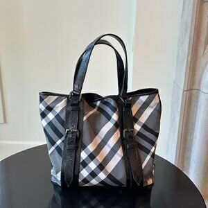 Burberry Medium Beat Check Nylon Victoria Bag